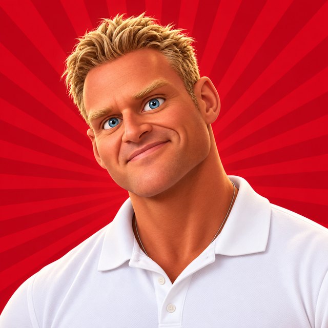 Cartoon portrait of Joe Binley, founder of Professor Nutz
