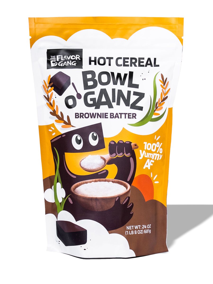 The Flavor Gang Bowl O' Gainz Brownie Batter hot cereal pouch