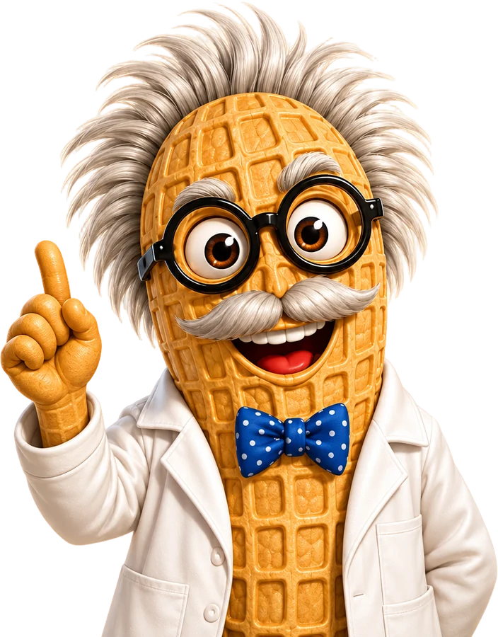 Professor Nutz raising a finger to answer a question